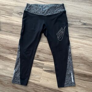 Nike Black and Gray Run Leggings